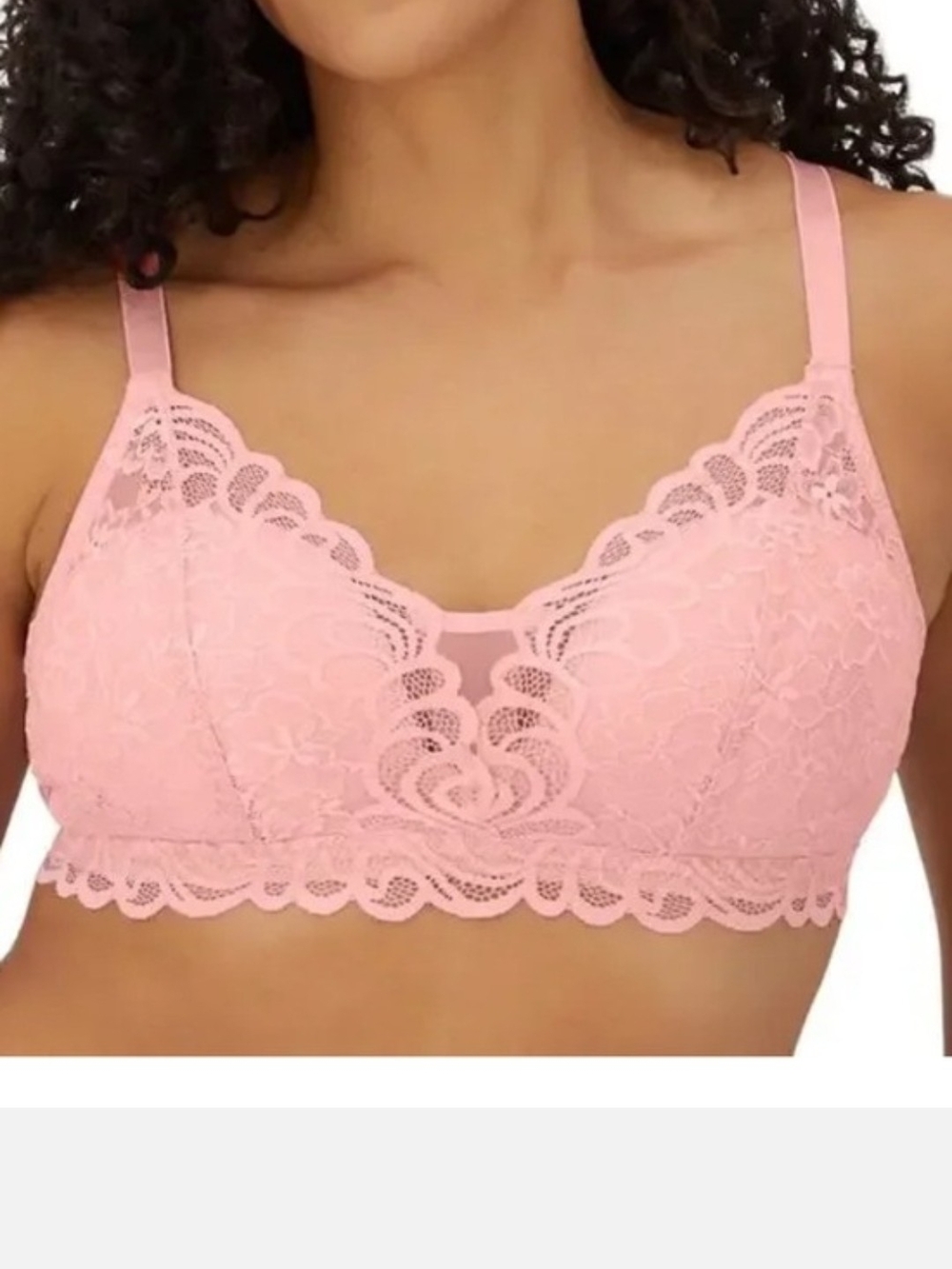 Bali Lace Bralette in Light Pink Size Large